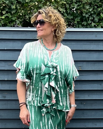 ASTA N Malin Frill Blouse Green